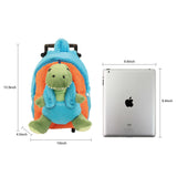 Funday Dinosaur Kids Backpack with Removable Wheels - Little Kids Luggage Backpack with Stuffed Animal Toy Dinosaur